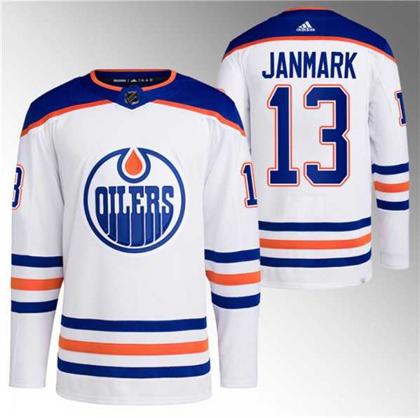 Mens Edmonton Oilers #13 Mattias Janmark White Stitched Jersey Dzhi->->NHL Jersey